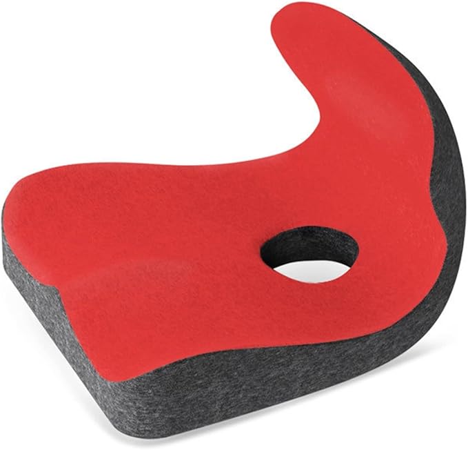 Car Seat Cushion & Lumbar Support Memory Foam Chair Pad, Back Support Pillow Chair Cushion for Office Reduce Tailbone Pressure & Improve Comfort(Rojo)