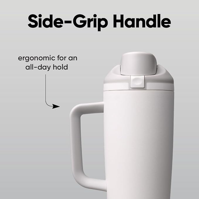 Owala FreeSip Tumbler - Stainless Steel - 30-oz. - Grey/White (Shy Marshmallow)