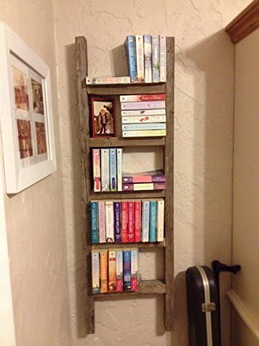 BARNWOODUSA Rustic Decorative Ladder - 100% Upcycled Wood (48" x 12" x 1.5", Smoky Black)