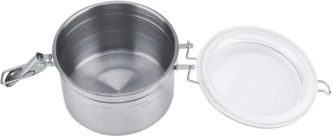Stainless Steel Coffee Canister, Container Vacuum Sealed Storage Jar with Airtight Clamp Lid for Sugar Tea Bean (Small)