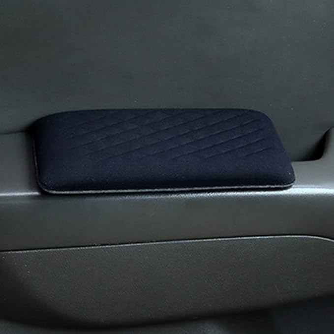 2pcs Car Arm Rest Elbow Pads, Auto Center Console Knee Cushion Adjustable Height Soft Leather Pad Knee Support Pad with Memory Foam for Universal Car Interior Accessories(BlackCloth)