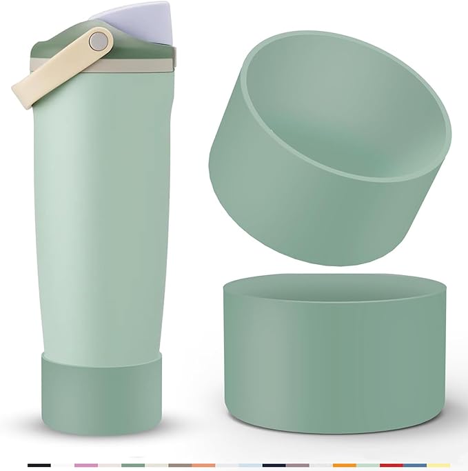 2 Pcs Silicone Boot for Owala 40oz & 30oz FreeSip Sway Tumblers, Protective Bottom Bumper Anti-Slip Sleeve Accessories for FreeSip Sway Water Bottles, Dishwasher Safe and BPA Free