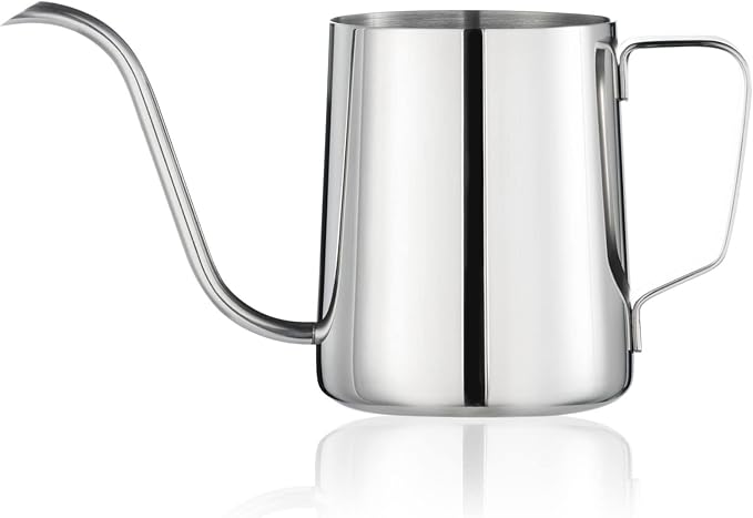 PARACITY Pour Over Kettle, Gooseneck Spout Coffee Tea Pot,12OZ Hanging Ear Hand Blunt Long Narrow Drip Cup Gooseneck Kettle, Camping Coffee Pot for Travel Outdoor(Stainless Steel)