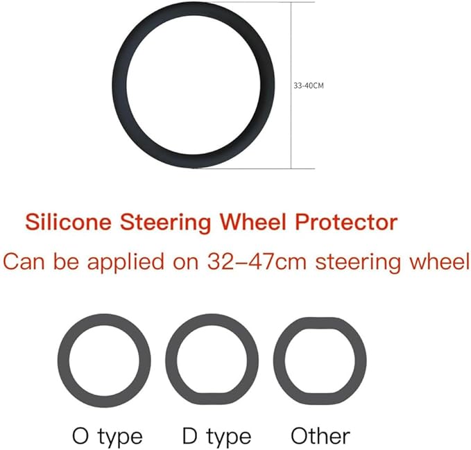 Cool Anti-Slip Silicone Steering Wheel Protector - Universal Car Steering Wheel Protective Cover - Summer Easy to Clean Silicone Car Steering Wheel Cover (Dark Blue)