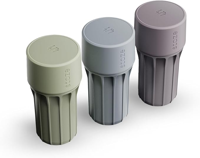 Staze Air Tight Smell Proof Container (148ml) – Vacuum Seal Stash Jar with UV Protection, Waterproof Food Storage Canister, Portable Small Smell Proof Jar for Coffee, Herb, Spice & Gummies - (OG Trio)