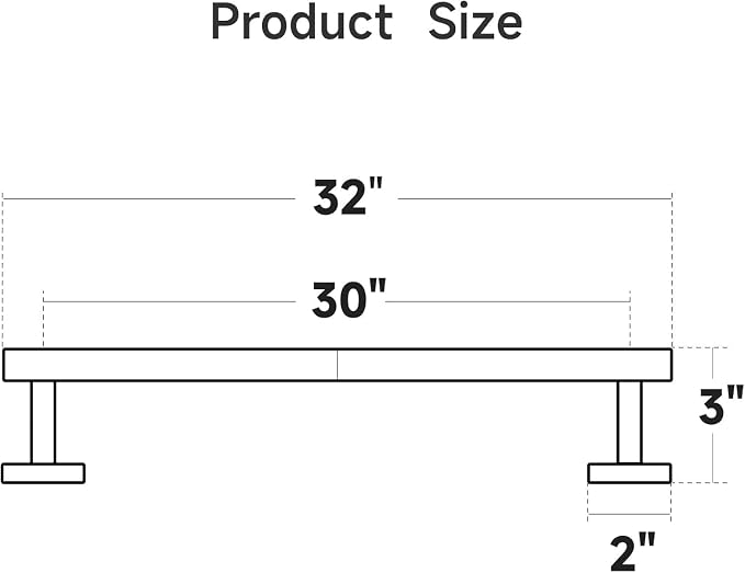 USHOWER Brushed Gold Bath Towel Bar, 30-Inch Towel Racks for Bathroom Wall-Mounted, SUS304 Stainless Steel Towel Rod (Total Length 32-Inch)