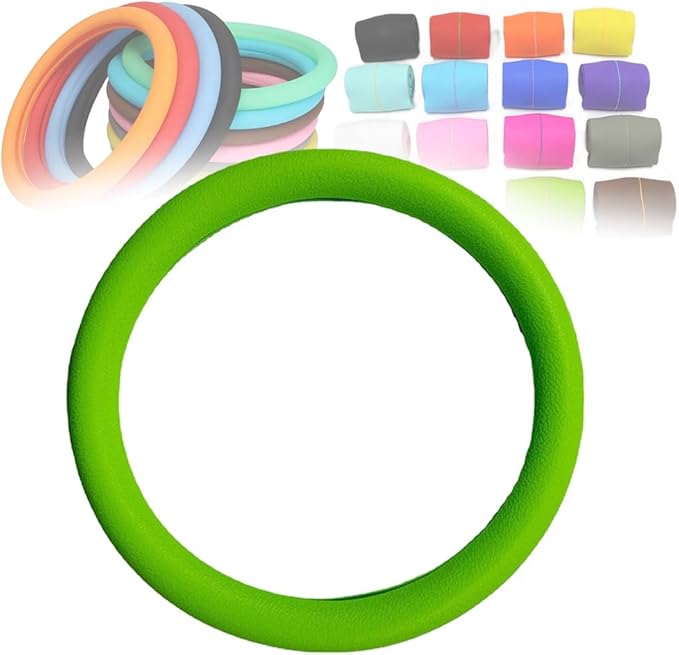 Cool Non-Slip Silicone Steering Wheel Protector, Universal Car Steering Wheel Protective Cover, Non-Slip Silicone Ultra Thin Steering Wheel Cover (Green)