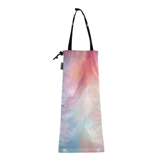 ALAZA Hanging Car Trash Bags Garbage Bag Trash Can for Back Seat Small Marble Pink Watercolor Washable Storage Bag Retractable 2 Pack