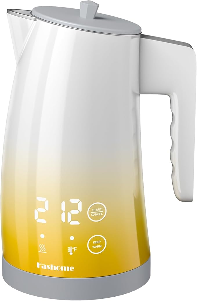 Electric Kettle with Temperature Control, 5 Preset Temps, 2H Keep Warm -1200W Quiet Water Boiler,Electric Tea Kettle with BPA-Free, Digital Cool-Touch, Rotating Base for Home,Office(Yellow Gradient)