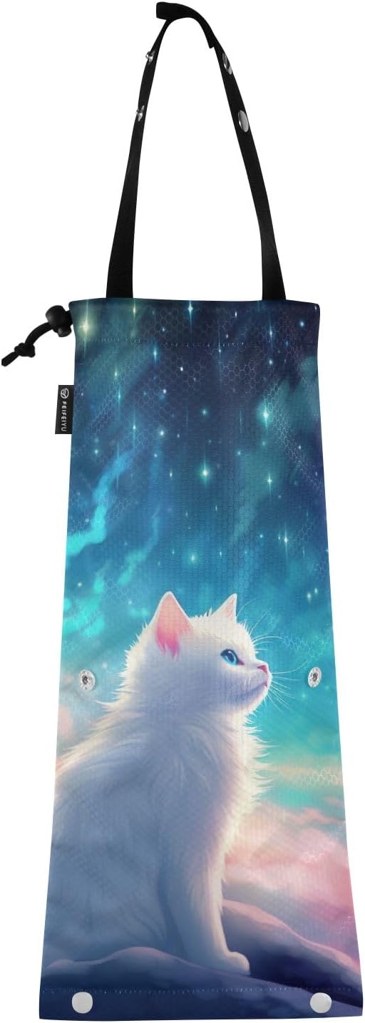 ALAZA Hanging Car Trash Bags Garbage Bag Trash Can for Back Seat Small Cat 7 Washable Storage Bag Retractable 2 Pack
