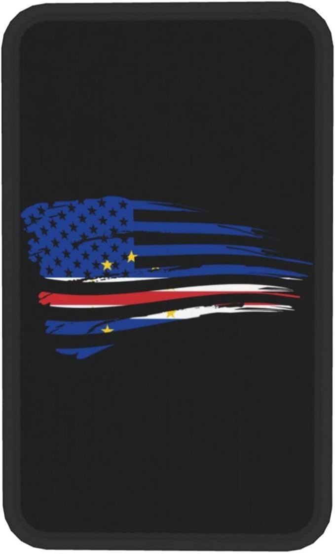 America Flag and Cape Verde Verdean Flag Car Armrest Pads Auto Seat Handrail Box Decoration Cushion Fit for Most Vehicles Accessories, Universal Car Center Console Cover Pad Protector Funny Design