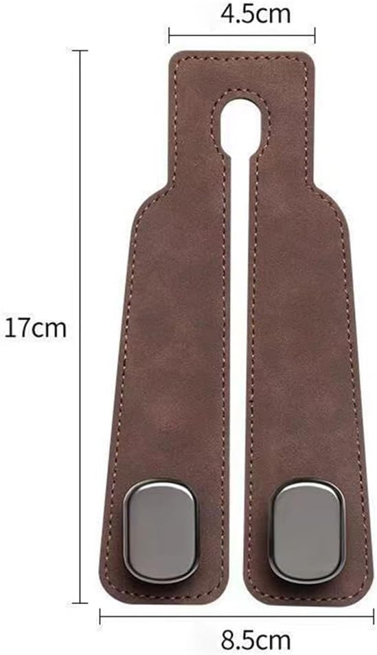 Leather Car Hooks, Car Back Seat Hooks, Car Headrest Hooks Universal for Bag Hooks, Ideal for Back Seat Storage﻿ (1pack-black)