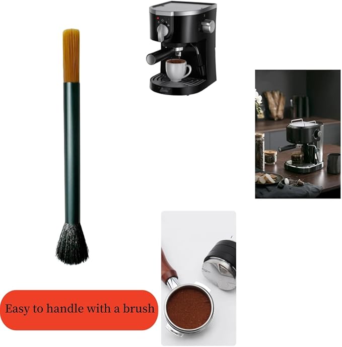 Professional Burr Grinder Cleaning Brush with Aluminum Handle - Dual Head Brush Ideal for Espresso Machine and Toaster