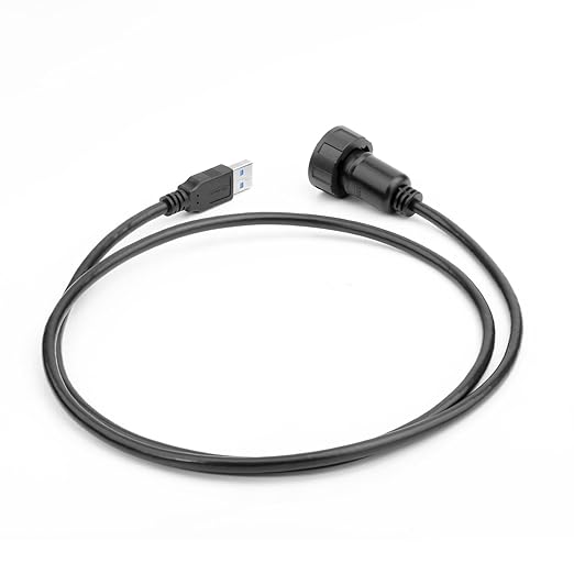 CNLINKO Outdoor USB 3.0 Plug with 1M Cable Connector Type A Industrial Waterproof IP67 Data Power Transmission