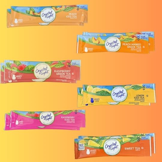 Pitcher Packets Drink Powder - 12 (2-quart) Sugar Free Variety Pack with Peach, Sweet, Peach Mango Green, Lemon Iced, Raspberry Green Tea
