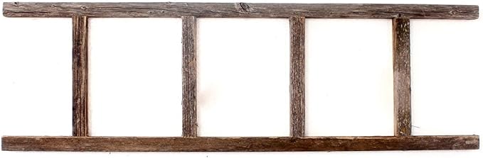BarnwoodUSA Rustic Farmhouse Decorative Ladder - Our 47 inch Ladder can be Mounted Horizontally or Vertically and is Crafted from Upcycled Wood | No Assembly Required | Weathered Gray
