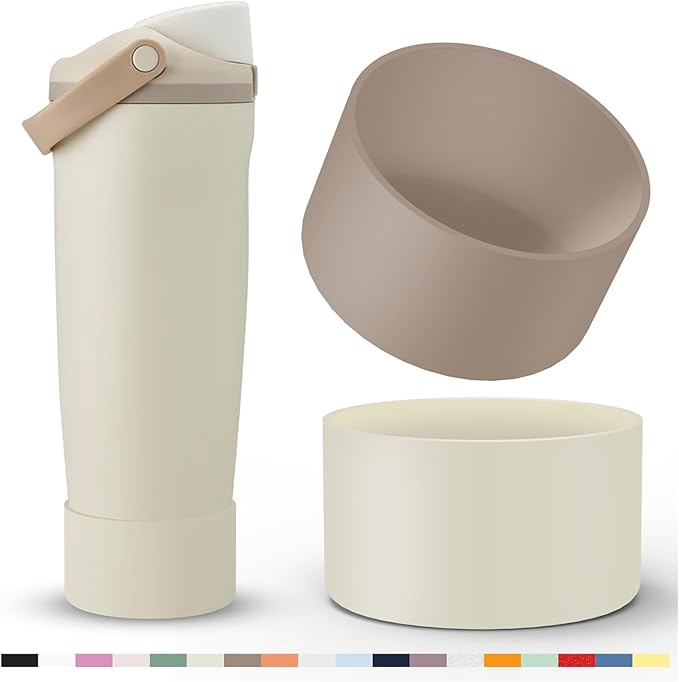 2 Pcs Silicone Boot for Owala 40oz & 30oz FreeSip Sway Tumblers, Protective Bottom Bumper Anti-Slip Sleeve Accessories for FreeSip Sway Water Bottles, Dishwasher Safe and BPA Free