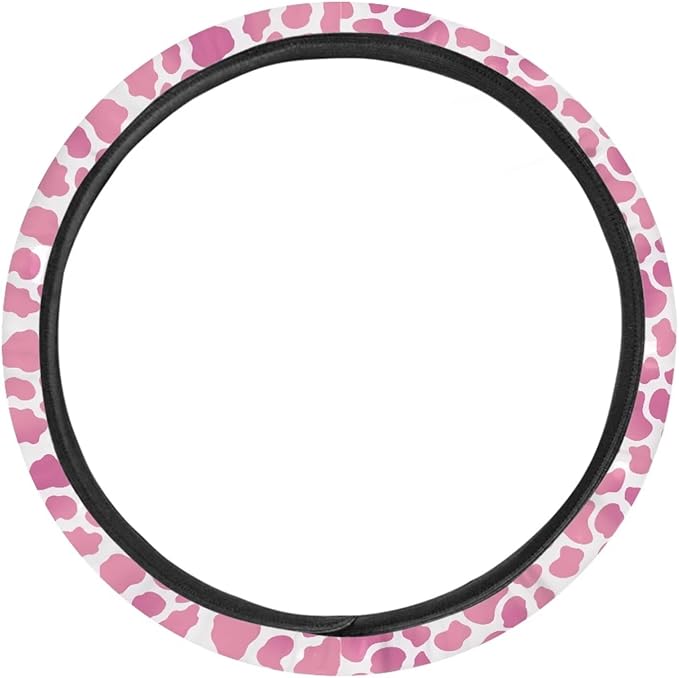 Universal Non-Slip Steering Wheel Cover, 15-inch Polyester Material Driving Accessories, Adjustable for Car and Truck(Pearl Powder Spots)