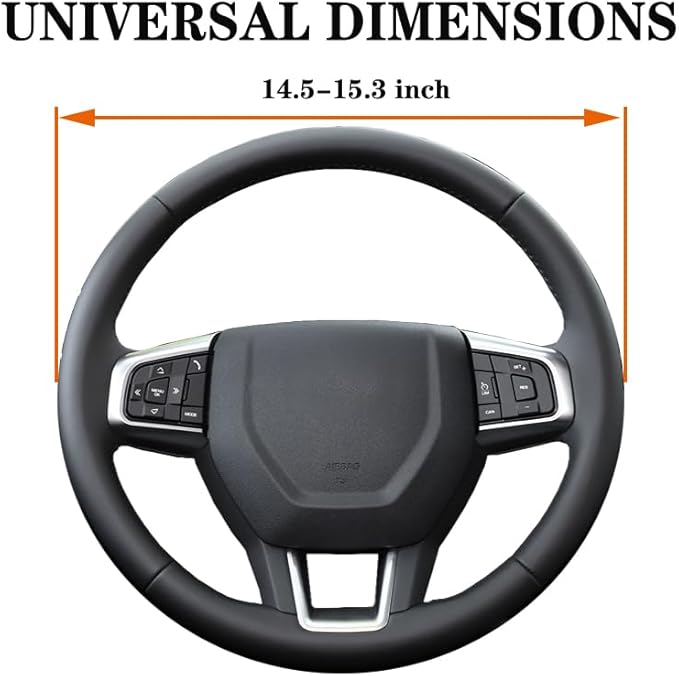 Tri-Color 3 Color Logo Steering Wheel Cover, Elastic Steering Wheel Cover Protector Anti-Slip Durable Universal 15 Inch Compatible with Toyota Vehicle Truck SUV. (Yellow Red A1)