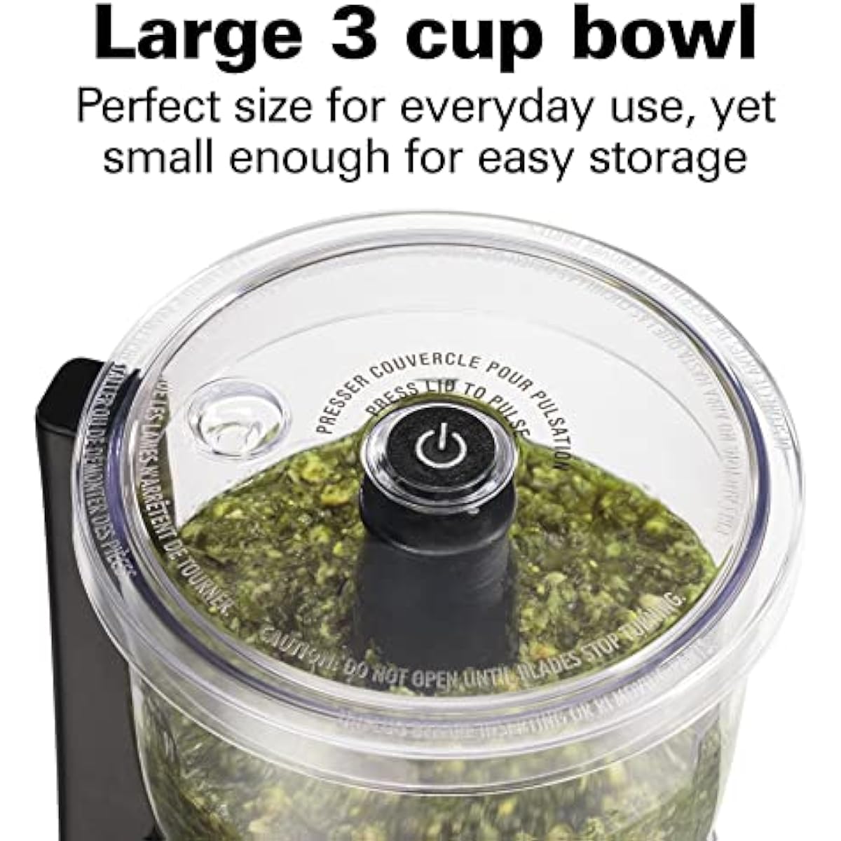 Hamilton Beach Electric Vegetable Chopper & Mini Food Processor, 3-Cup, 350 Watts, for Dicing, Mincing, and Puree, Black (72850)