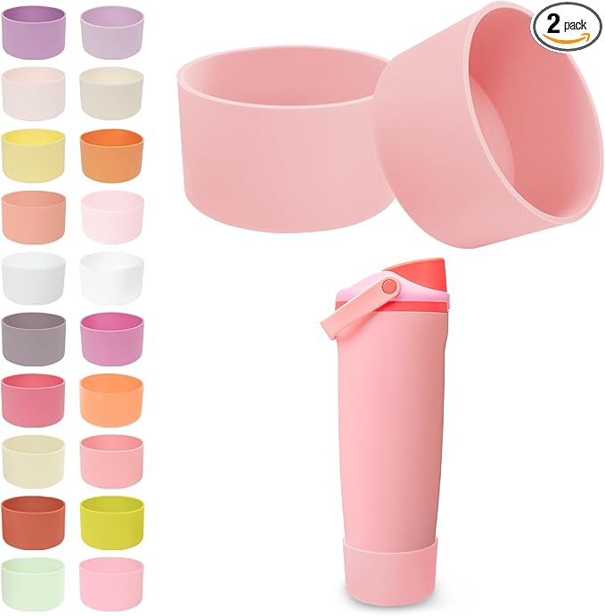 2PCS Silicone Boots for Owala 30oz & 40oz FreeSip Sway Bottles & Tumblers – Non-Slip, Scratch-Resistant, Stability Enhancer for Owala Accessories (Angel Food Cake)