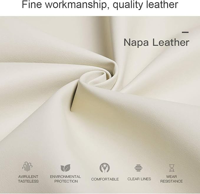 LUNDA Luxury Car Neck Pillow Car Travel Neck Rest Pillows Seat Cushion Support Napa Leather for Mercedes Benz S-Class headrest （Beige）
