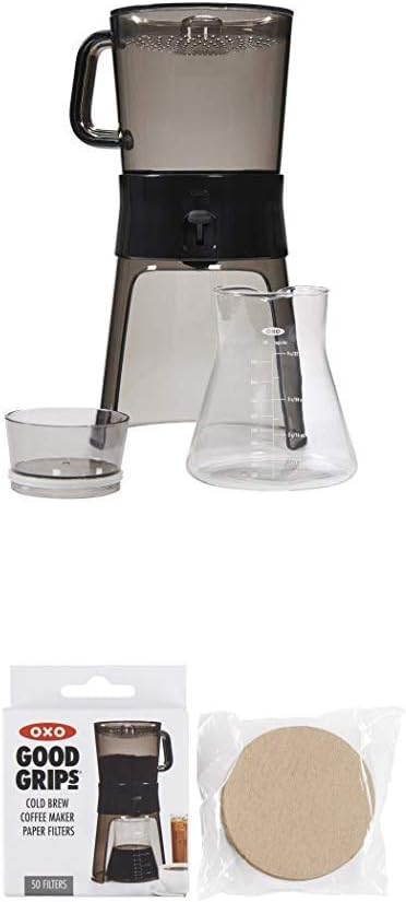 OXO BREW 32 Ounce Cold Brew Coffee Maker with 10 Paper Filters, Brown