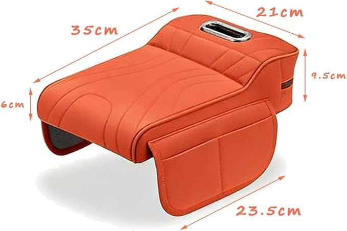 Car Armrest Cushion for Subaru Outback 1994–2025 2026 B16,Memory Foam Center Console Cover with Tissue Box and Cup Holder,Center Console Cover,Orange
