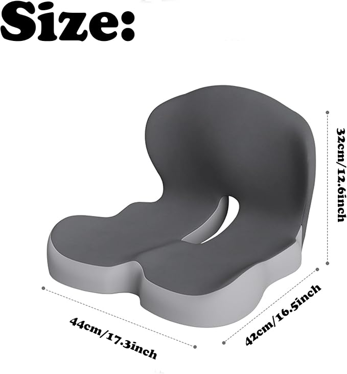 Back and Seat Cushion, Car Seat Cushion for Cars with Lumbar Support,Seat Cushion for Truck Driver, Ergonomic Memory Foam Non Slip Seat Skin with Back Support for Office Chair, Car Seat (A Type-1)
