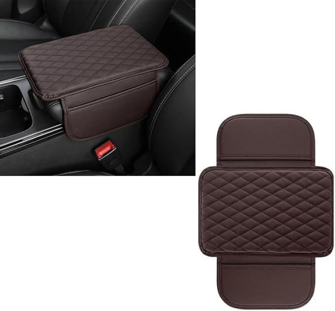 Car Armrest Cushion for Suzuki Baleno 2015-2022 2023 2024 2025 2026, Car Centre Console Pad Scratch Protection Waterproof Armrest Cushion Interior Accessories,Brown