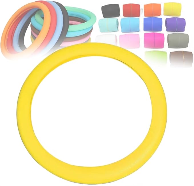 Cool Non-Slip Silicone Steering Wheel Protector, Universal Car Steering Wheel Protective Cover, Non-Slip Silicone Ultra Thin Steering Wheel Cover (Yellow)