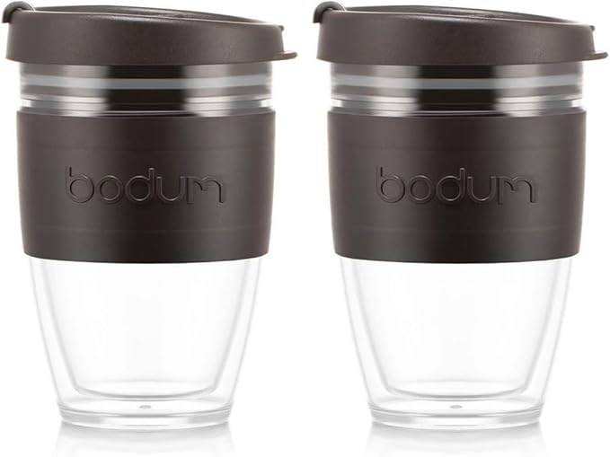 Bodum, 8 oz. Joy Cup Double Wall Travel Mug, Black (Pack of 2)
