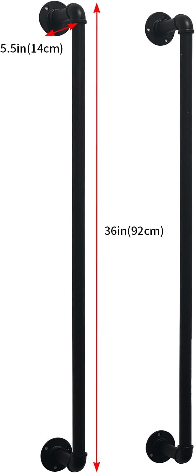 Towel Racks for Bathroom Wall Mounted 36 Inch,Industrial Pipe Storage Organizer Towel Holder(Black)