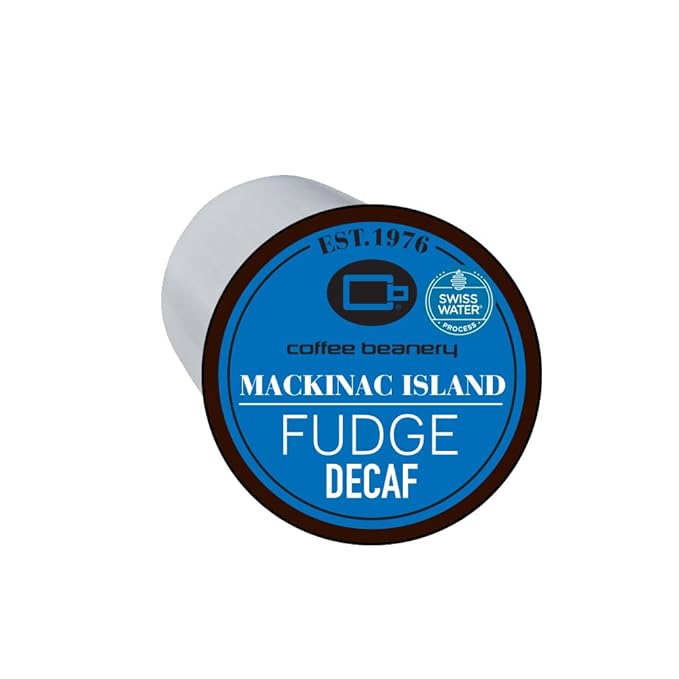 Mackinac Island Fudge Decaf Coffee Pods by Coffee Beanery | 48ct Bulk Medium Roast Arbica Coffee