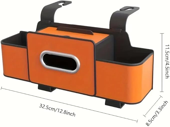 3-in-1 Car Organizers and Storage Back Seat, Multifunctional Back Seat Car Organizer for Snacks, Hold Phones, Drinks, Tissues, and Handbag (Orange)