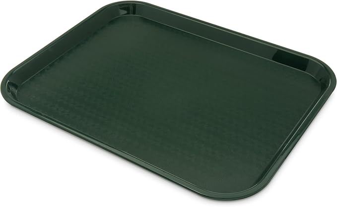 Carlisle FoodService Products Cafe Plastic Fast Food Tray for Cafeteria, 14" x 18", Green (Pack of 2)