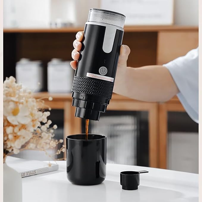 Portable Espresso Machine Type-C Rechargeable Coffee Machine Mini Electric Powder Capsule Coffee Maker 15 Bar Pressure Suitable for Capsule & Coffee Powder for Camping, Travel, Outdoor, RV