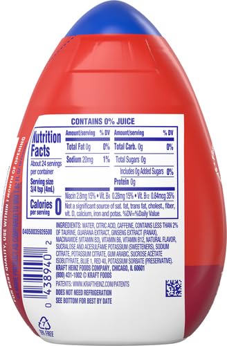 MiO Energy Black Cherry Naturally Flavored Liquid Water Enhancer 1 Count 3.24 fl oz (Pack of 5)