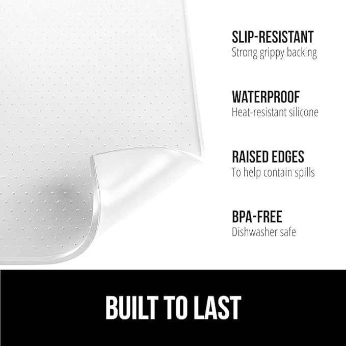 GORILLA GRIP Silicone Coffee Mat, Espresso Machine Bar Accessories, Keep Kitchen Counters Clean, Stays in Place, Waterproof and Heat Resistant Dish Drying Mats, Home Decor Essentials, 10x14, White
