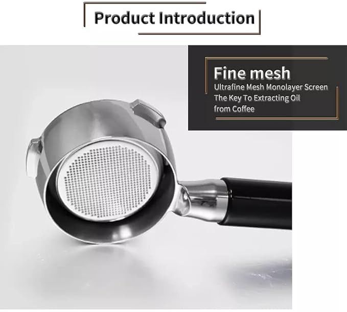 58mm Bottomless Portafilter Compatible with Calphalon Temp IQ/Barsetto Espresso Machines, 3 ears 58mm Portafilter, Filter Basket Included, Stainless Steel Replacement Parts for The Handle