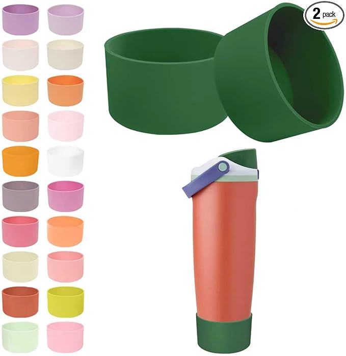 2PCS Silicone Boots for Owala 30oz & 40oz FreeSip Sway Bottles & Tumblers – Non-Slip, Scratch-Resistant, Stability Enhancer for Owala Accessories (Forest Green)