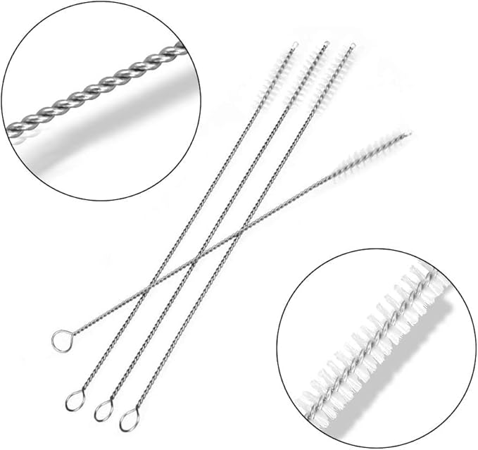 Straw Replacement Compatible for Owala Water Bottle 24 oz 32 oz, Metal Drinking Straw with Cleaner Brush Compatible with Owala FreeSip 24OZ/32OZ, Stainless Steel Straw Accessories Fit for Owala