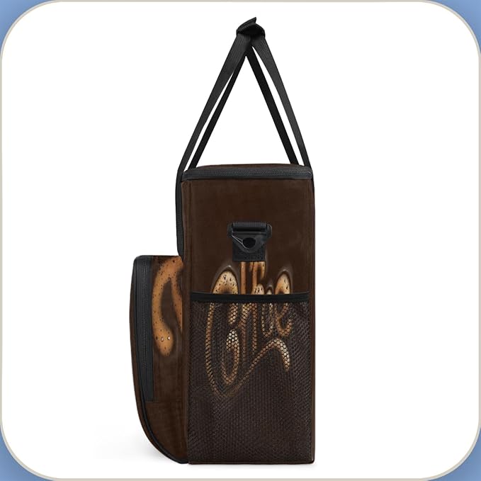 Brown Coffee Cafe Maker Carrying Bag Travel Case Compatible with Keurig K-Mini or K-Mini Plus Portable Single Serve Coffee Brewer Case with Pockets for K-cup Pods