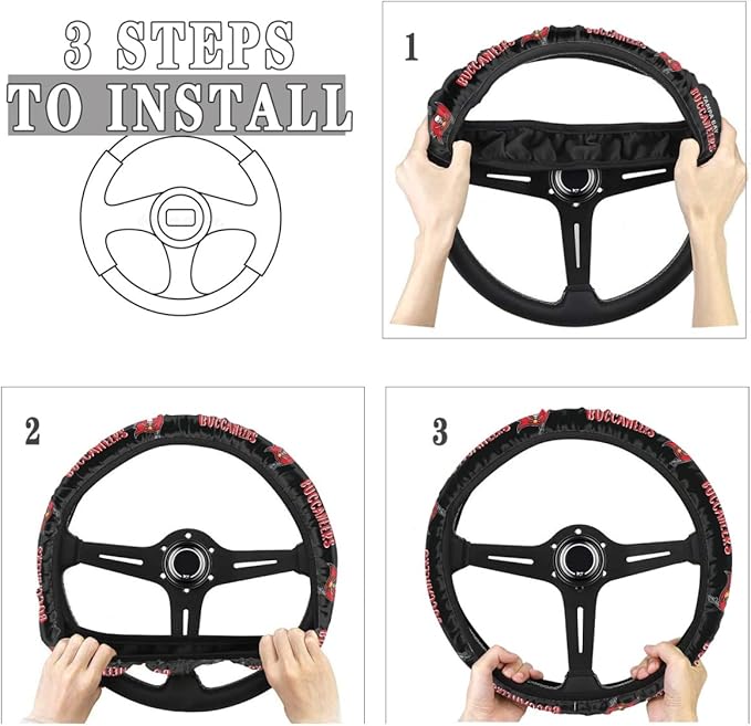 Universal Car Steering Wheel Cover, Automotive Vehicle Accessory (L-FXPT-HD)