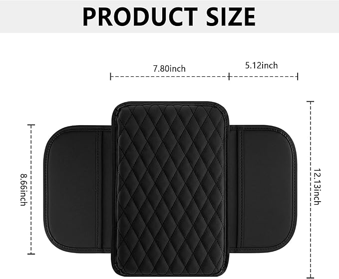 Car Center Console Cover for Hummer H2 2003-2009, Car Armrest Cover Cushion Arm Rest Cover Auto Interior Arm Rest Seat Box Pad Accessories,Bla-ck