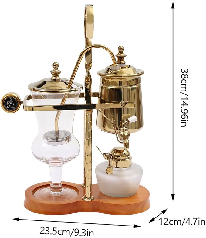 Vintage Siphon/Syphon Coffee Maker Belgian Belgium Coffee Brewer Tea Maker 400ml/ 15oz - Gold