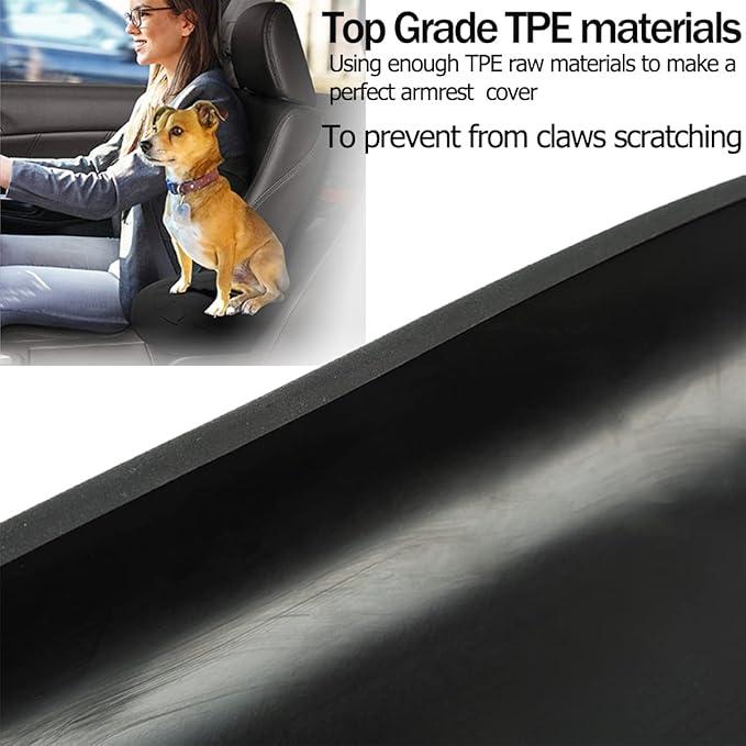 Center Console Armrest Cover Compatible with 2021 2022 Bronco Sports, TPE Center Console Armrest Box Cushion Soft Arm Rest Pad, Scratch Resistance Armrest Cover