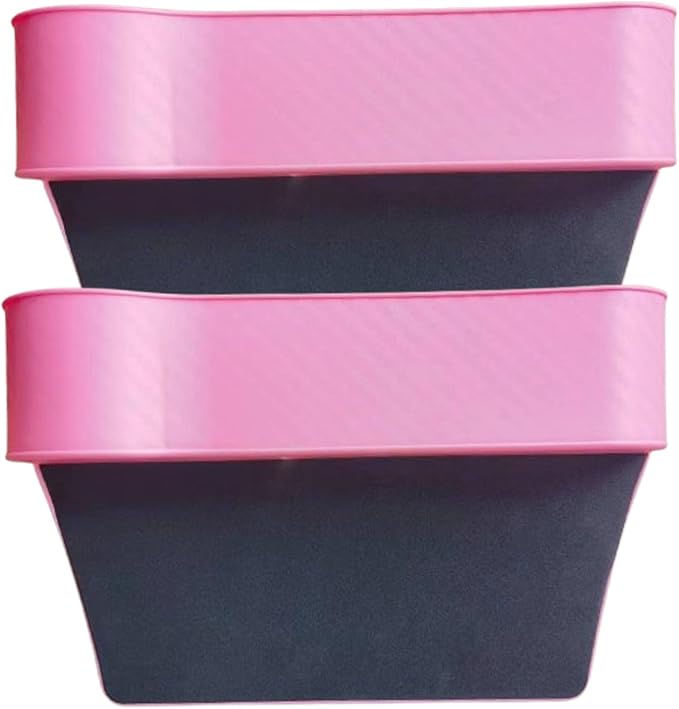 Leather Multifunctional Car Seat Organizer, Cars Seat-Gap Filler with Cup Holder, Multipurpose Backseat Car Seats Organizer Front Seats, Auto Storage Bag for Cars Console Side (Pink,Left+Right seat)