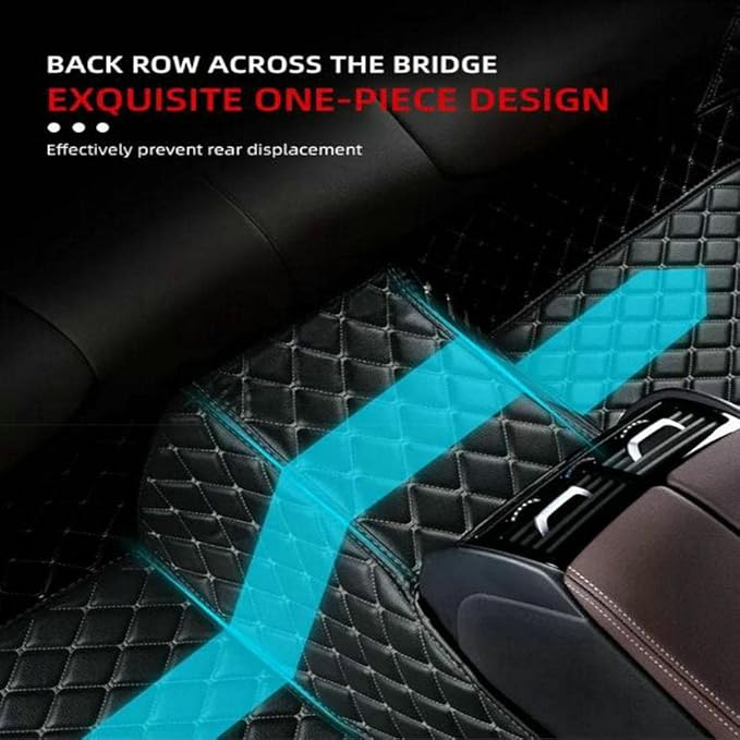 TREGOO All Weather Car Mats Custom Fit Non Slip Floor Mats for 1998-2025 Cars Personalized Leather Protection Pads Suitable for Men Women (Black Rice)