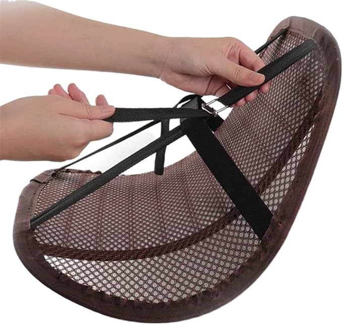 Leather Lumbar Support Seat Cushion with Mesh Breathable Car Seat for Lower Back Pain, Ergonomic Backrest for Office Chairs Car(Black)